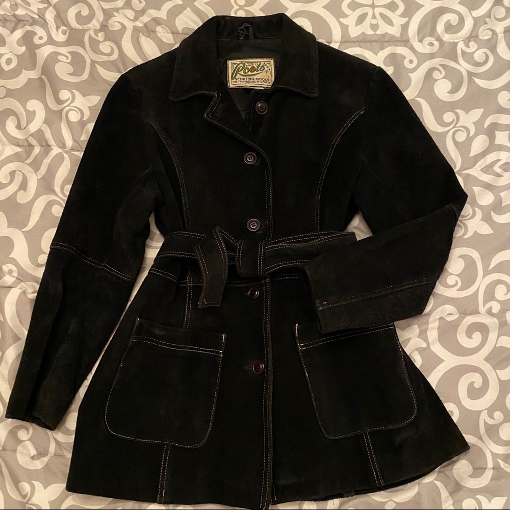 Roots vintage leather suede coat / jacket